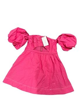 ✨💕NWT Hello Molly Women’s Pink A Line Mini Cut Out Puff Sleeve Dress | XL